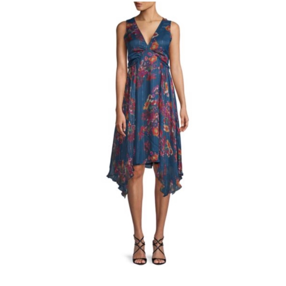 NWT - Walter Baker Navy Teri Dress Floral Multi - US Size 6